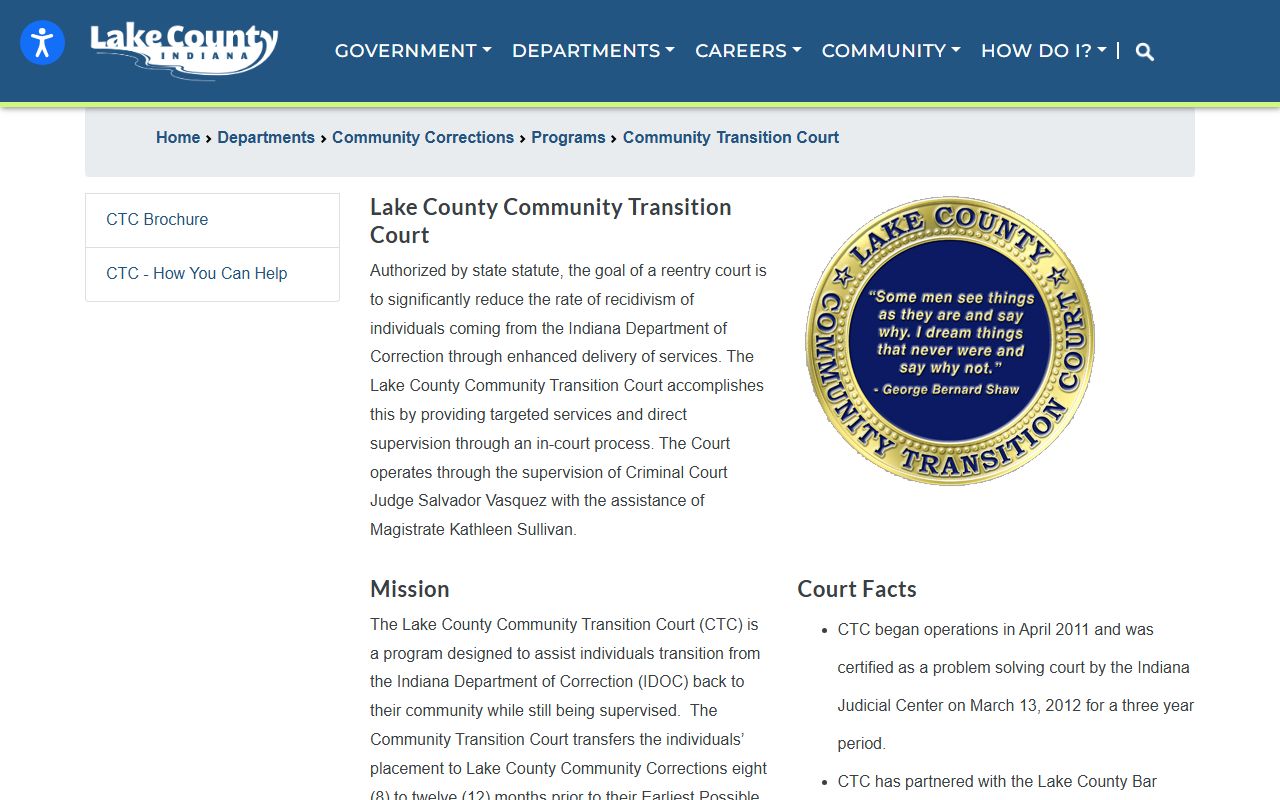 Lake County criminal court records Community Transition Court source