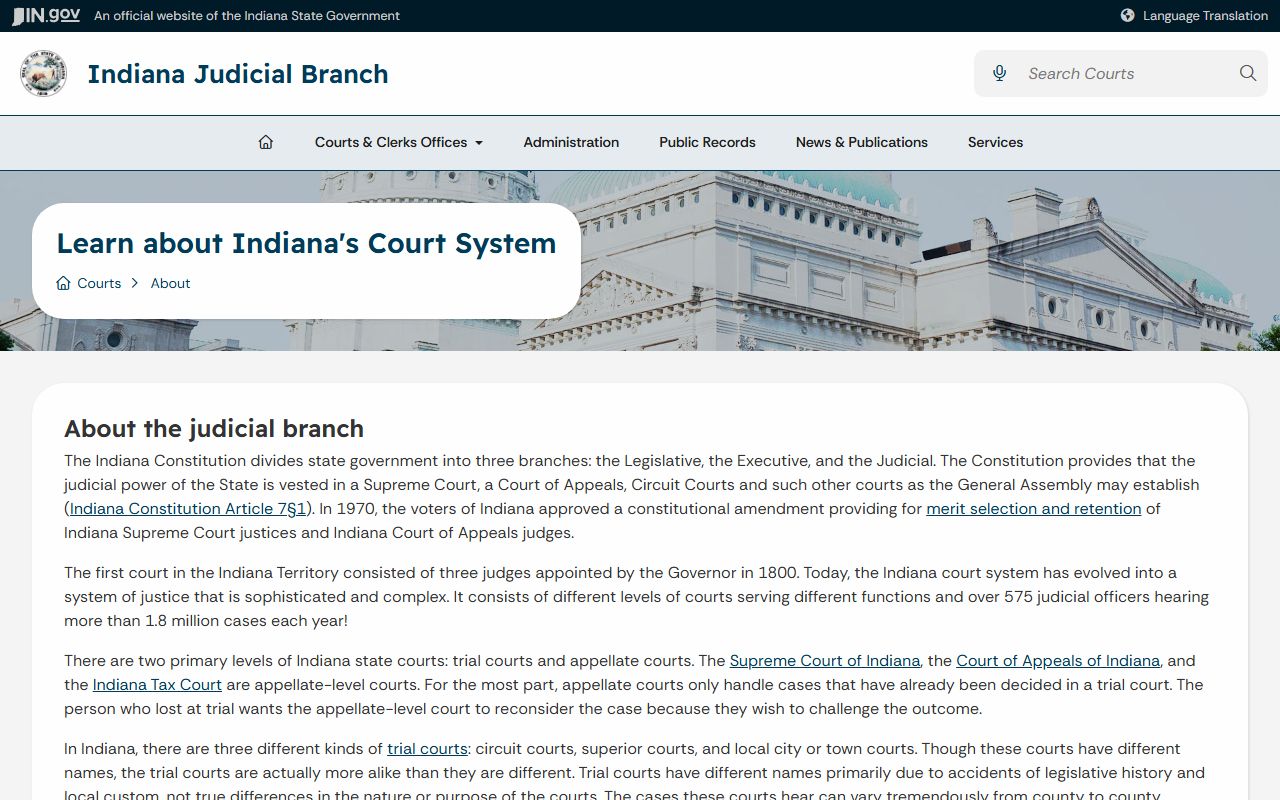 Lake County court records Indiana court structure overview