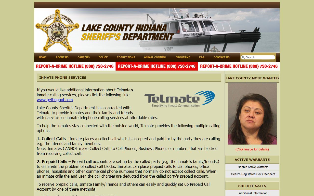 Lake County inmate records phone services