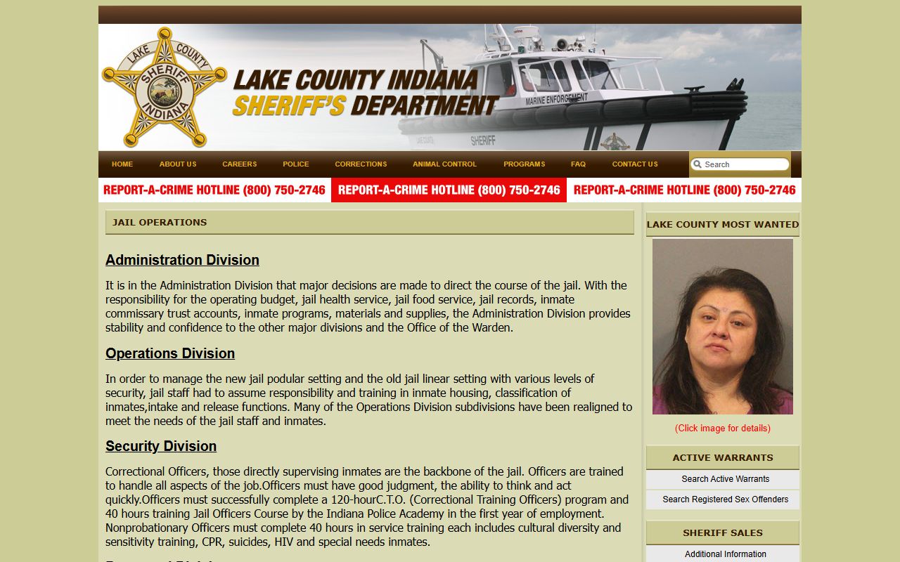 Lake County inmate records jail operations