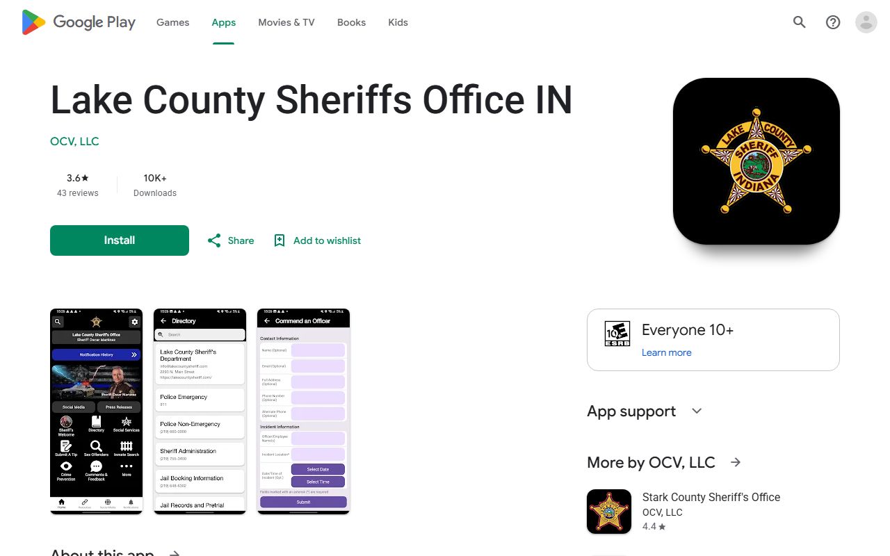 Lake County warrant records sheriff mobile app listing