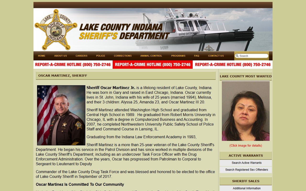 Lake County warrant records sheriff biography