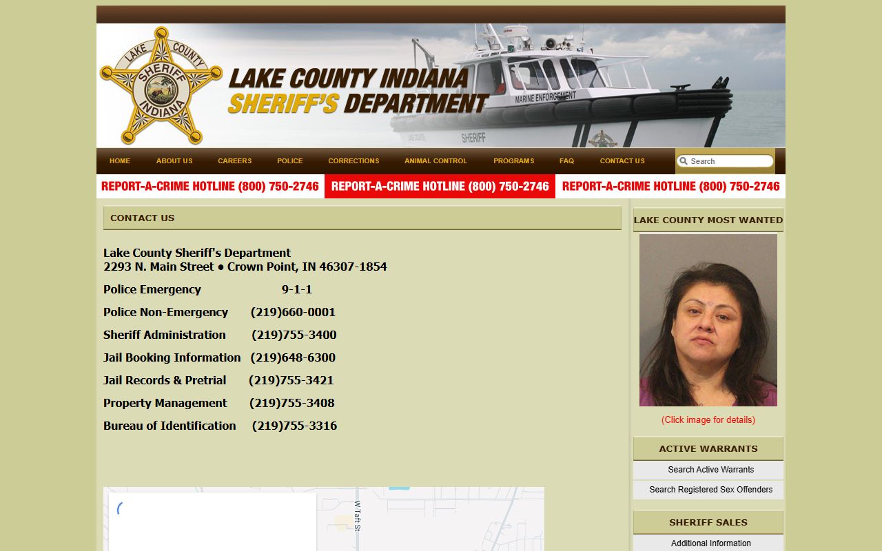 Lake County warrant records sheriff contact and active warrant links